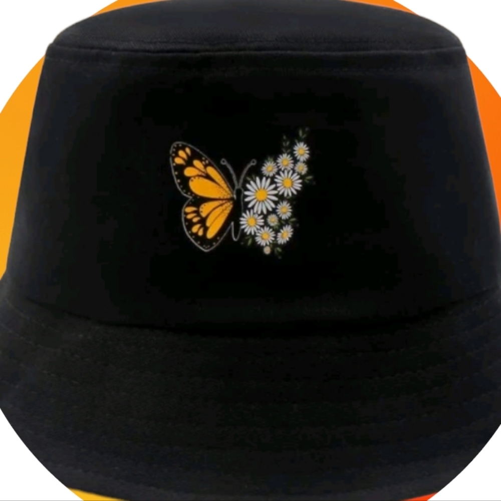 NEW! Packable Bucket hat - BQT butterfly 🦋  flowers graphics - Picture 2 of 10